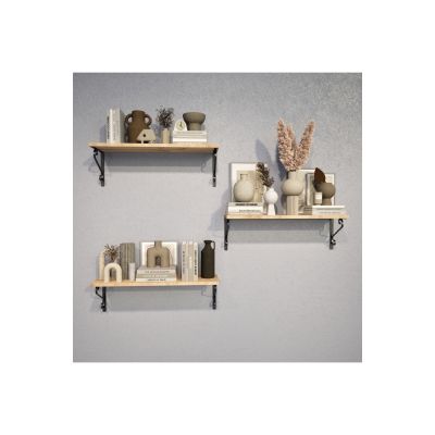 3’li Set Ferforje Raf Destek Kolu 20×60 cm