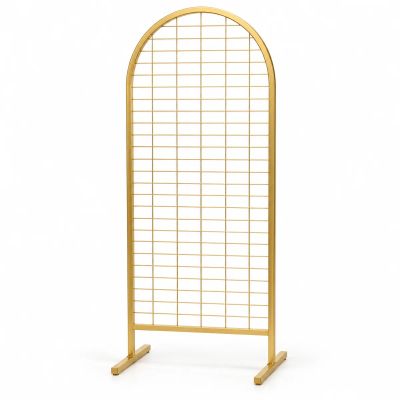 Oval Ayaklı Tel Pano Stand 90×190 cm Gold