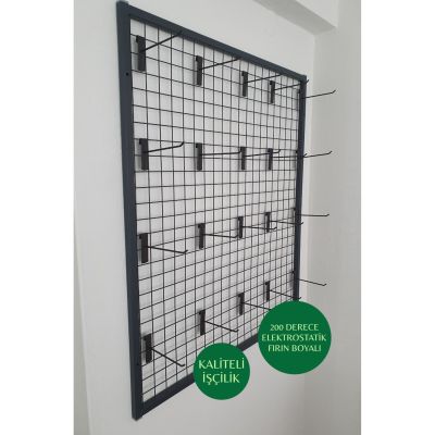 Duvara Monte Sık Telli Tel Raf 70×100 cm Siyah