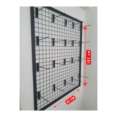 Duvara Monte Sık Telli Tel Raf 83×103 cm Antrasit