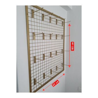 Duvara Monte Sık Telli Tel Raf 80×100 cm Gold