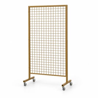 Tekerlekli Profil Ayaklı Sık Telli Tel Raf 90×150 cm Gold