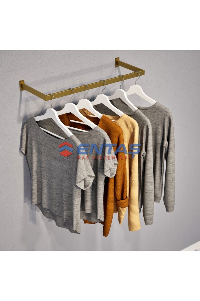 Mağaza Askılık Raf Sistemi 90×30 cm Gold