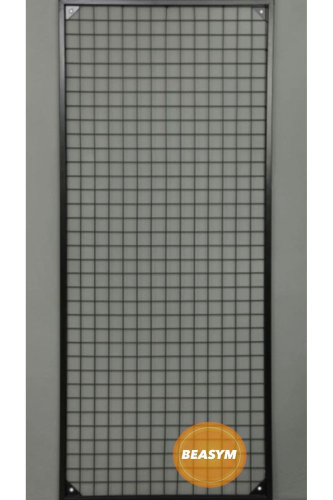 Duvara Monte Sık Telli Tel Raf 100×200 cm Siyah