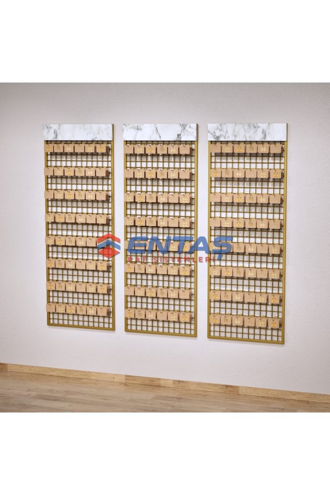 Sık Telli Tel Raf 200×200 cm Gold