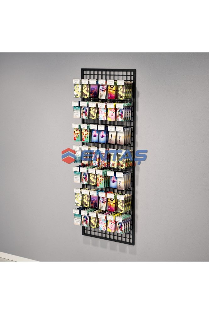 Duvara Monte Sık Telli Tel Raf 60×190 cm Siyah