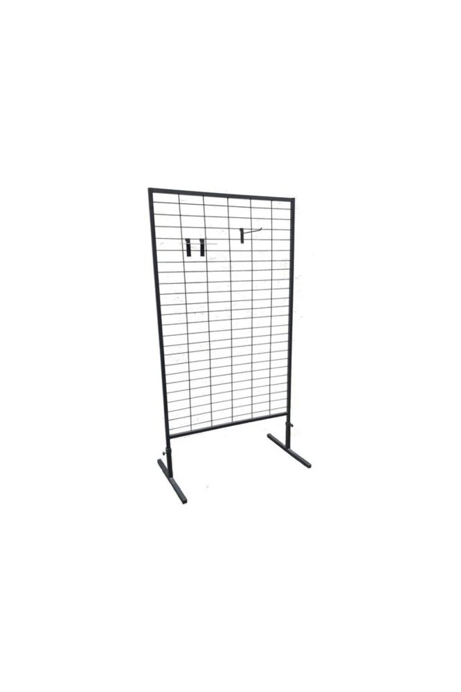 Profil Ayaklı Tel Pano Stand 60×150 cm Siyah