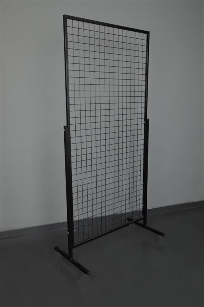 Profil Ayaklı Tel Pano Stand 90×190 cm Siyah